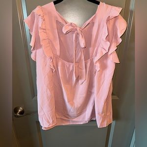 Ruffle details with open back blouse